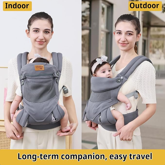 Baby Carrier Newborn to Toddler, Ergonomic Safe Soft Breathable Infant Carrier - Image 9