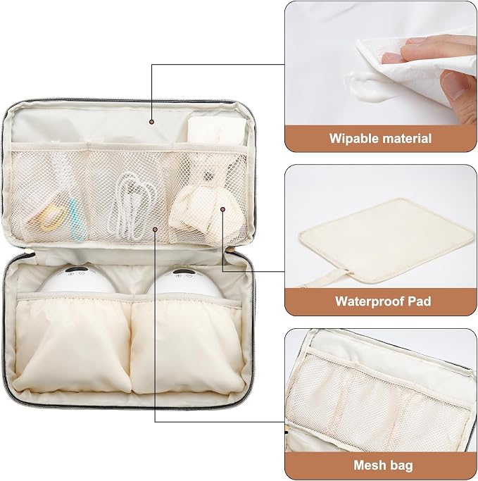 Breastmilk Cooler Bag with 6 Ice Pack, Wearable Breast Pump Bag Compatible with - Image 4