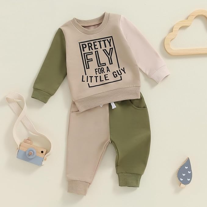 Toddler Baby Boy Fall Winter Outfit Long Sleeve Letter Print Sweatshirts and - Image 2