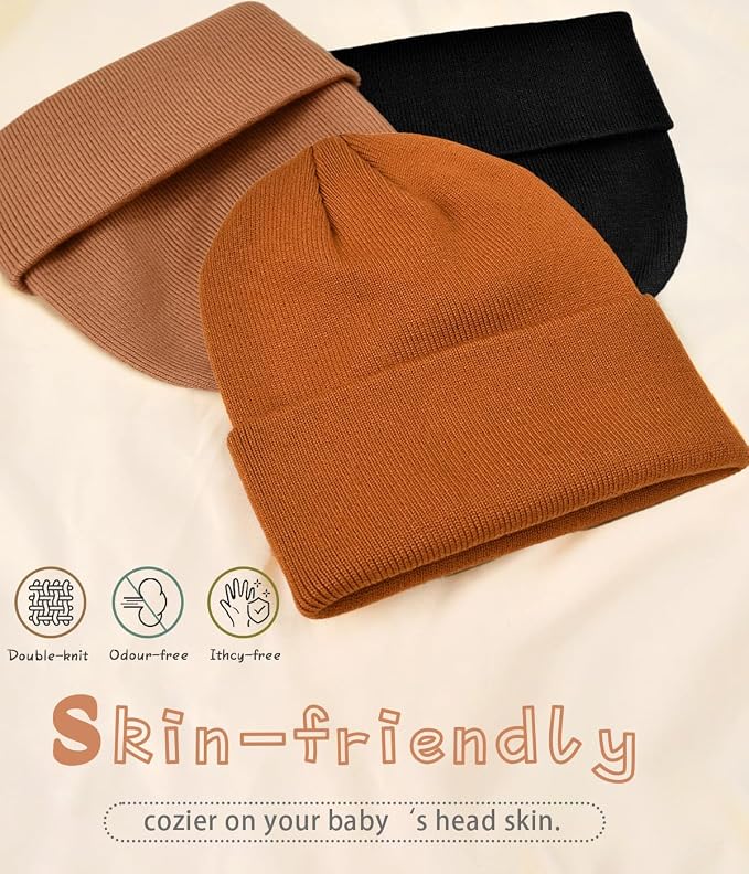 Rosoz Toddler Beanie Boys Girls Baby Knit Warm Beanies Kids Children Winter hat - Image 2