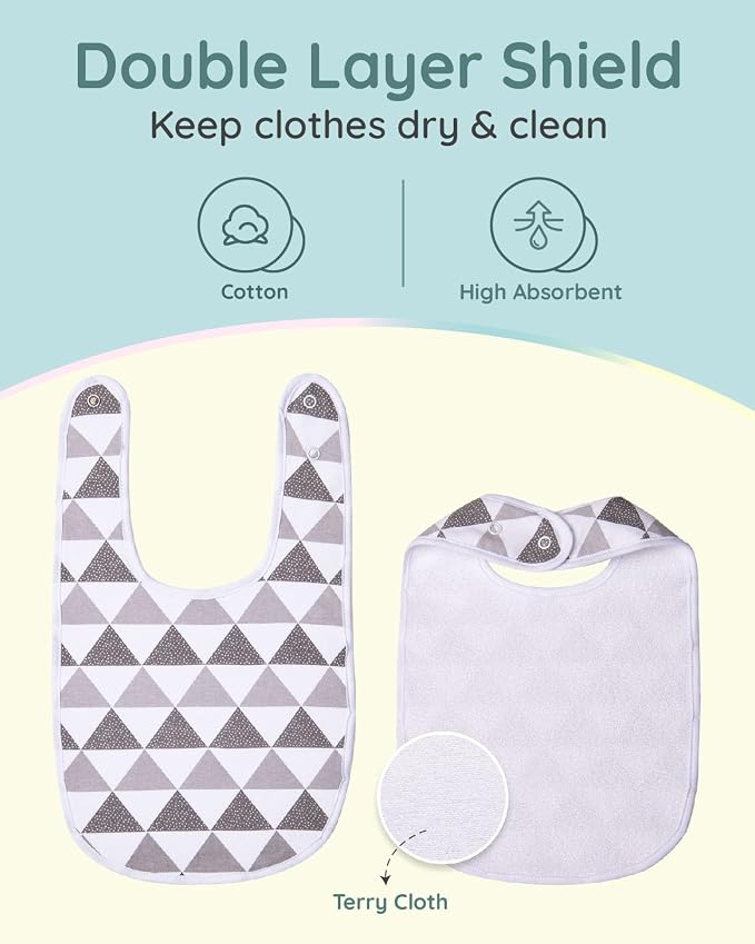 Lilian&Gema Baby Bibs 8 Pack Baby Drool Bibs - Image 3