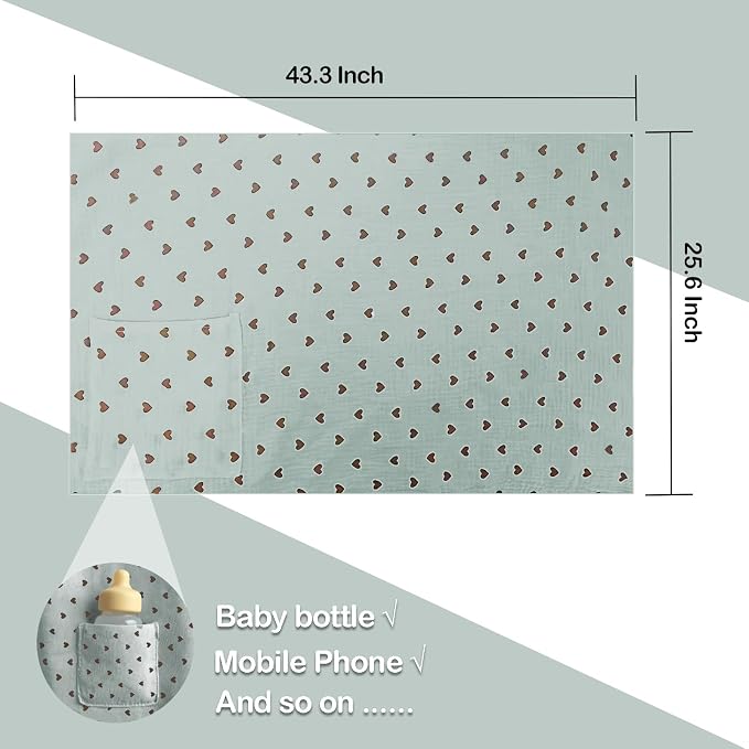 Muslin Nursing Covers for Breastfeeding, Arch Neckline Breast Feeding Covers - Image 3