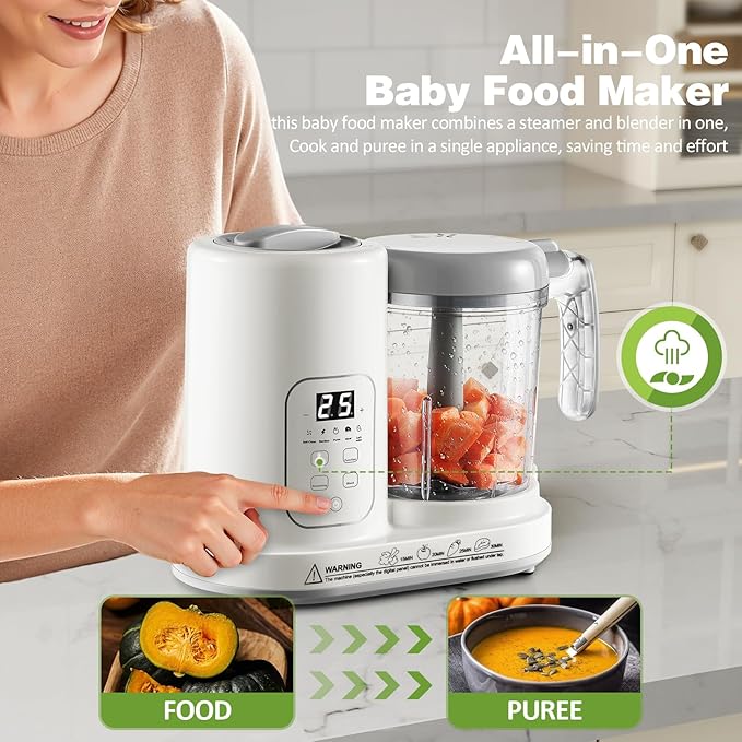 Baby Food Maker Pro Steamer Blender: 4 in 1 Auto Steam Blend and Puree Maker - Image 3