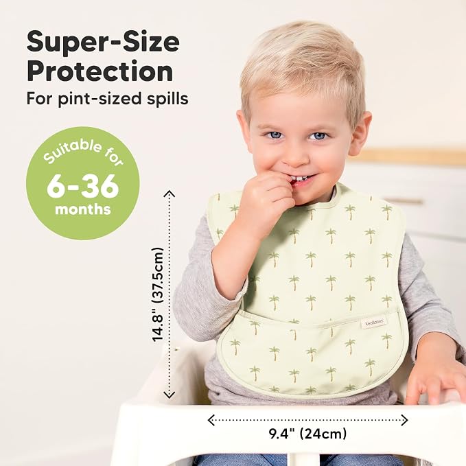 3-Pack Waterproof Baby Bibs for Eating - Image 3