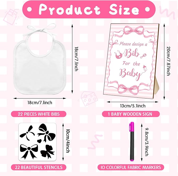 Newwiee 55 Pcs White Bibs for Baby Decorating Design a Bib Decorate Plain - Image 2