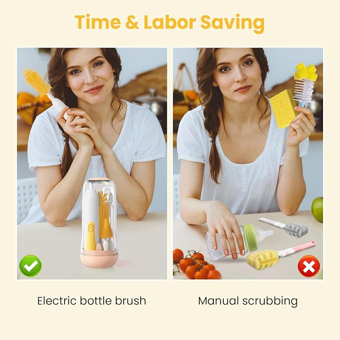 Electric Bottle Brush Cleaner, Baby Bottle Cleaning Set - Image 5