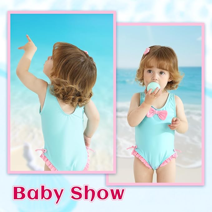 YOUNGER TREE Toddler Swimsuit Girl Cute Stripe One-Piece Ruffle Swimwear Baby - Image 3