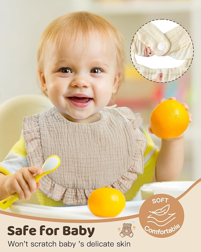Lictin 8-Pack Muslin Baby Bibs - Image 2