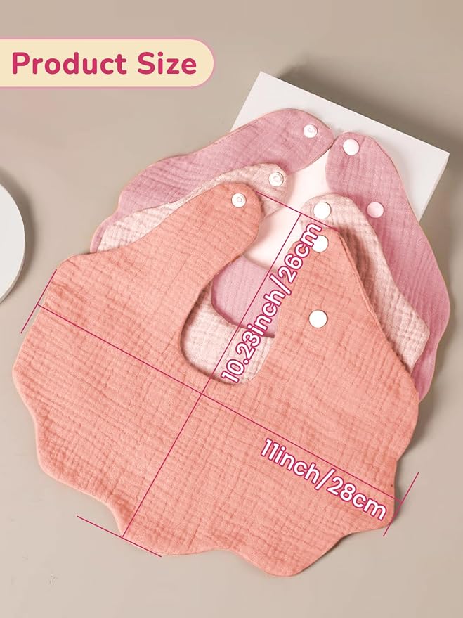 Baby Bibs Muslin Bibs for Baby Girl Boy for Drooling and Teething 10 Pack - Image 4