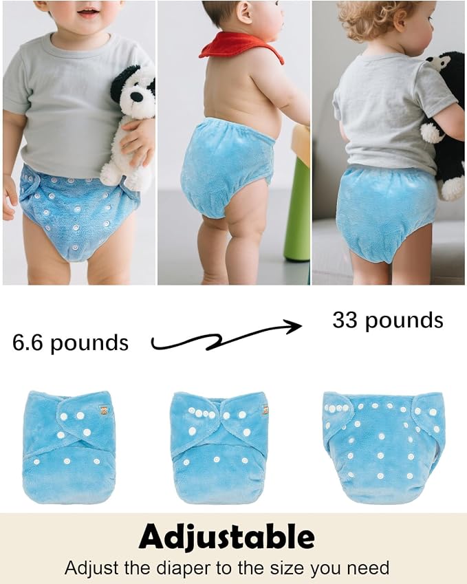 ALVABABY 6 Pack Baby Cloth Diapers Warm - Image 4