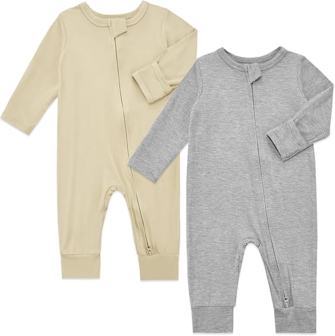 Aablexema Baby Footless Pajamas Rayon 3pcs Unisex Infant Zipper Romper - Image 3