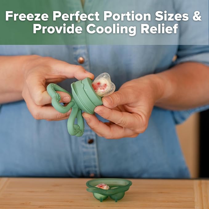 Haakaa Clover Baby Fruit Feeder Teether & Mini Freezer Nibble Tray – BPA-Free - Image 5