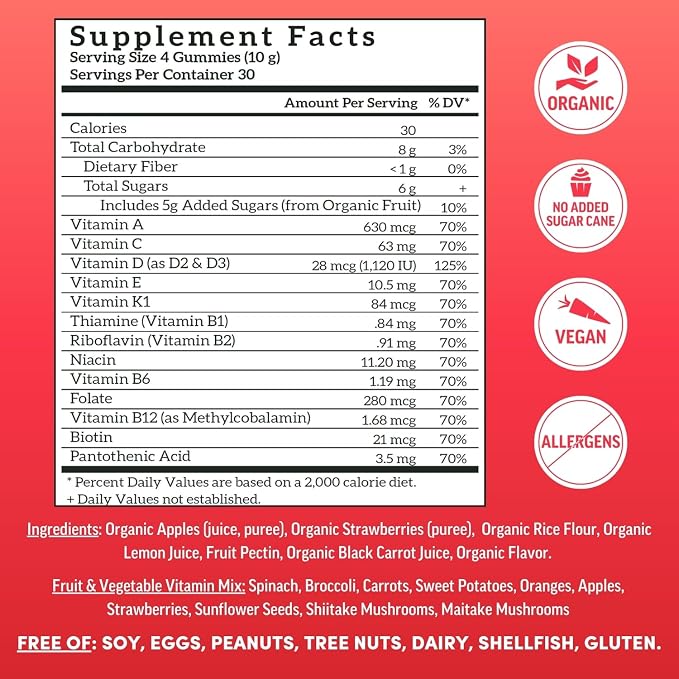 Llama Naturals Multivitamin for Women & Men, Organic Gummies - Image 4