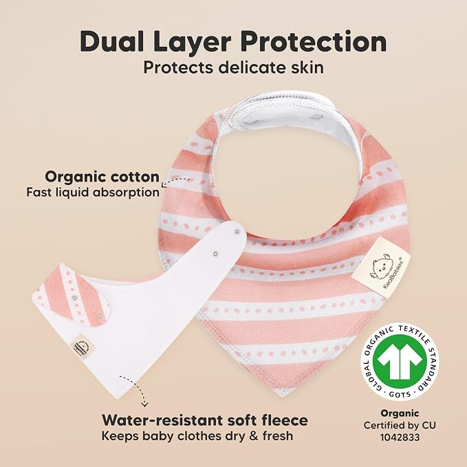 8-Pack Organic Baby Bandana Bibs - Image 2