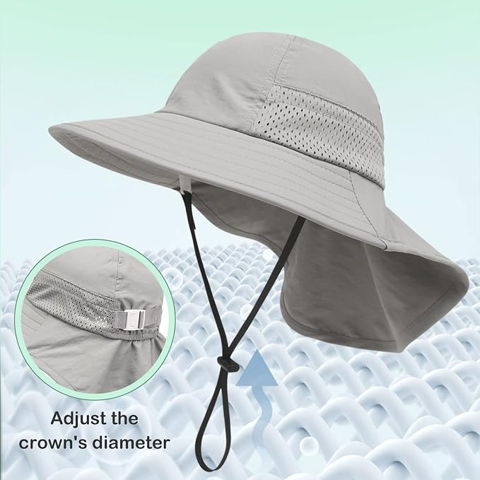 XIAOHAWANG Girls Sun Hat Baby Beach Hats Boys UPF 50+ Kids Summer Protection - Image 5