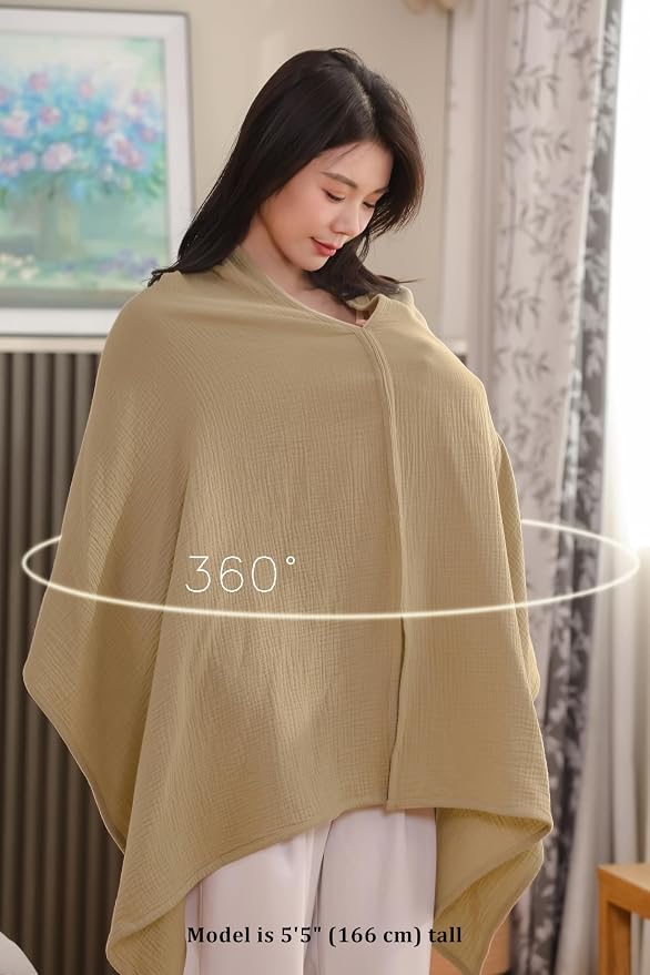 2-Pack Nursing Covers for Breastfeeding, 100% Organic Cotton Muslin - Image 4