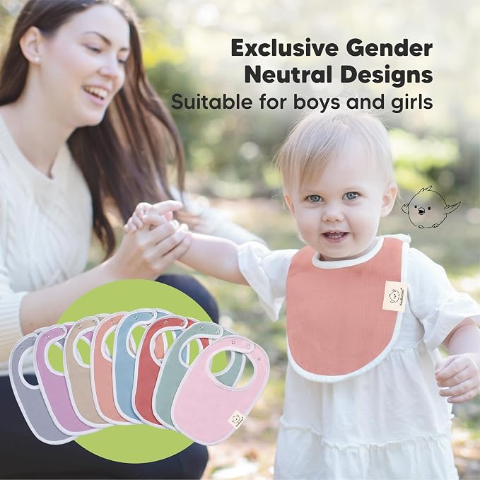 8-Pack Organic Baby Bibs for Boys, Girls - Image 6