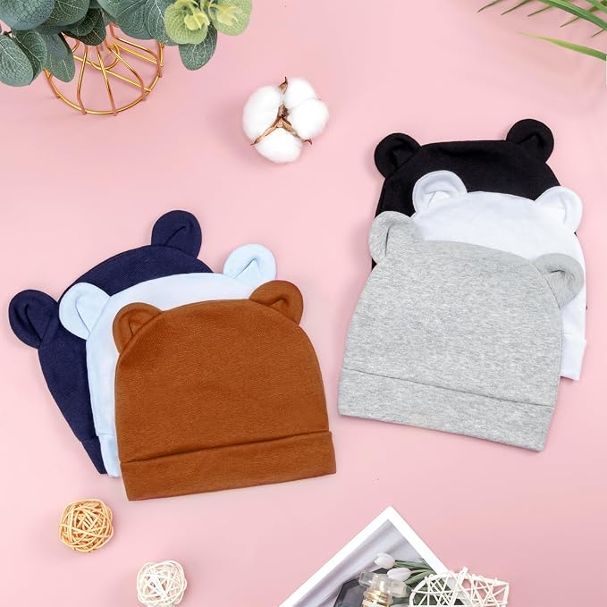 DRESHOW BQUBO 6 Pack Baby Hats for Boys Girls Unisex Baby Hat Soft Knit Cap - Image 6