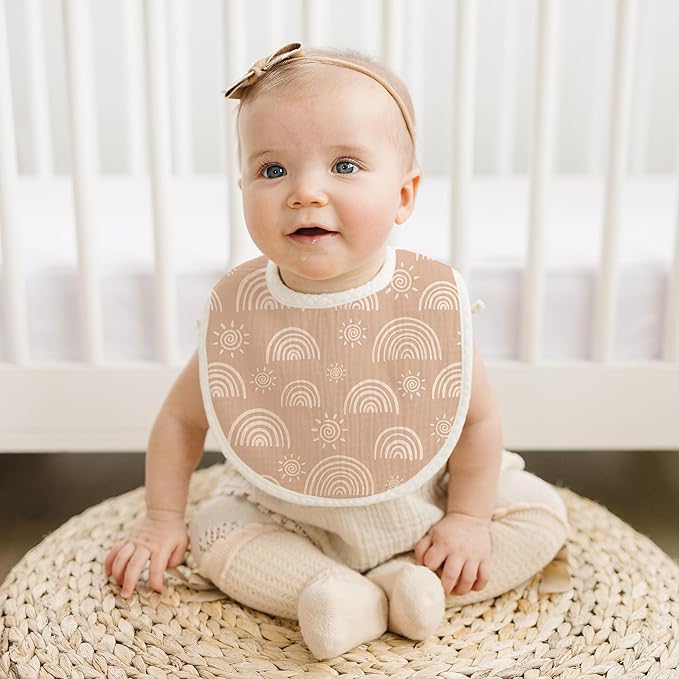 Konssy Muslin Baby Bibs 8 Pack Baby Bandana Drool Bibs Cotton - Image 3