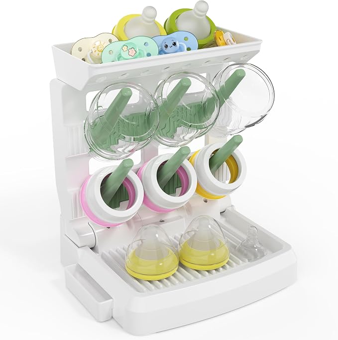 Baby Bottle Drying Rack for 6 Bottles, Vertical Cup Drying Holder, Space Saving - Image 9