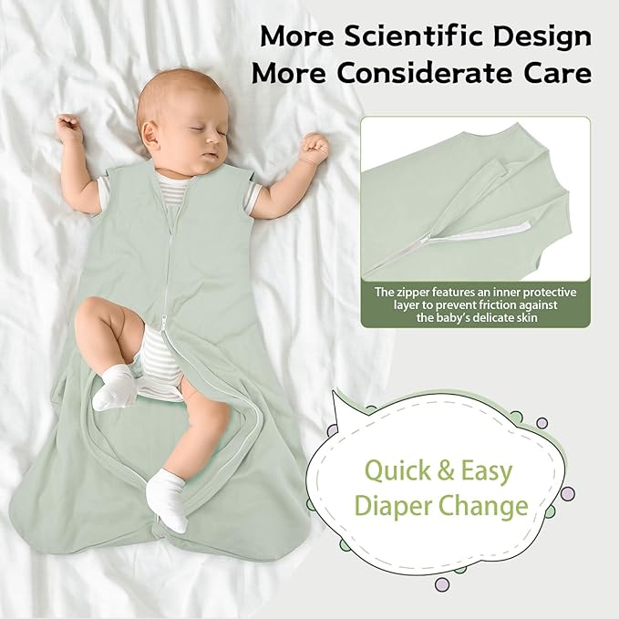 Baby Sleep Sack 0-6 Months, 100% Cotton TOG 0.5 Wearable Blanket - Image 4