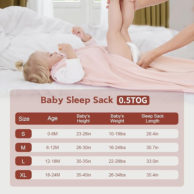 Baby Sleep Sack 6-12 Months, 100% Cotton TOG 0.5 Wearable Blanket - Image 4