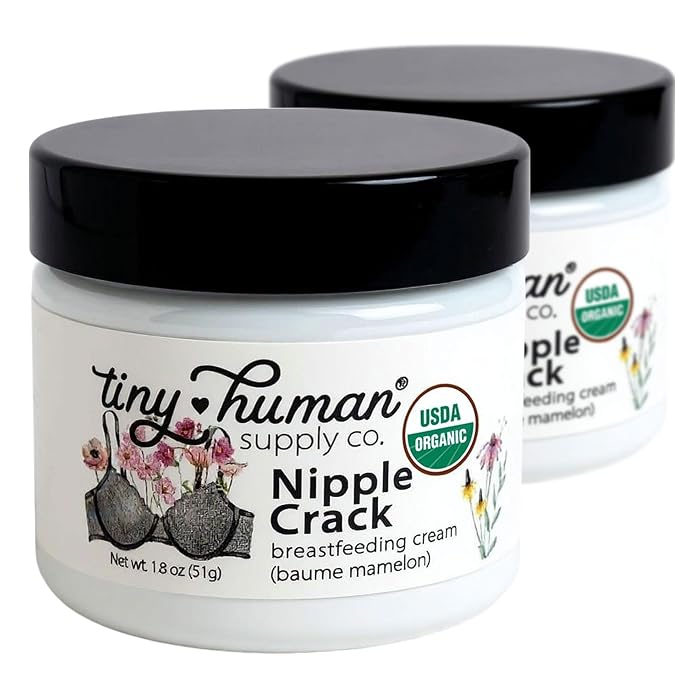 Organic Nipple Cream, Nipple Crack Lanolin Free Nipple Butter, Balm by TinyHumanSupplyCo