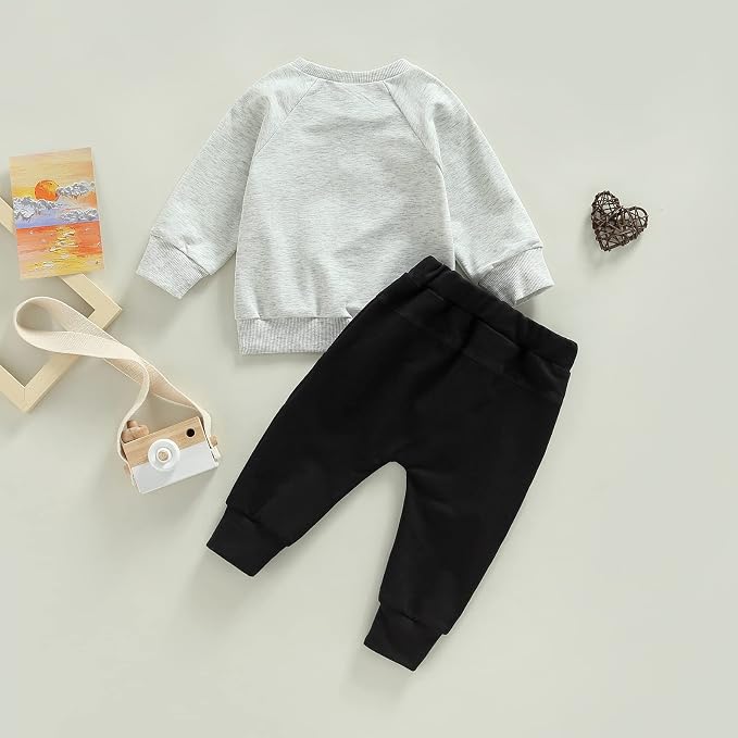 Toddler Baby Boy Clothes Solid Color Long Sleeve Crewneck Sweatshirt Top Casual - Image 7