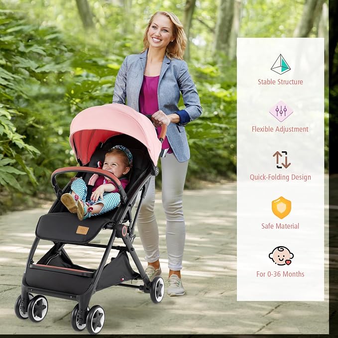 BABY JOY Lightweight Baby Stroller, Compact Toddler Travel Stroller - Image 9