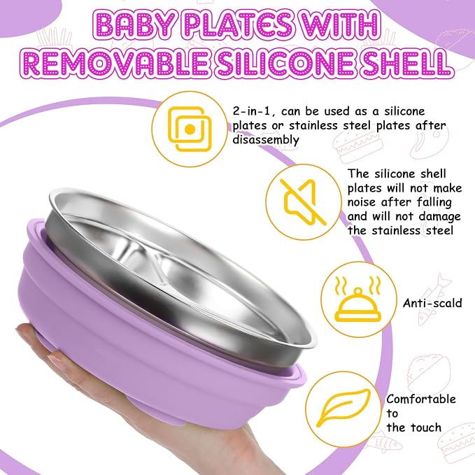 Nuogo 1 Pcs Stainless Steel Baby Suction Plates - Image 5