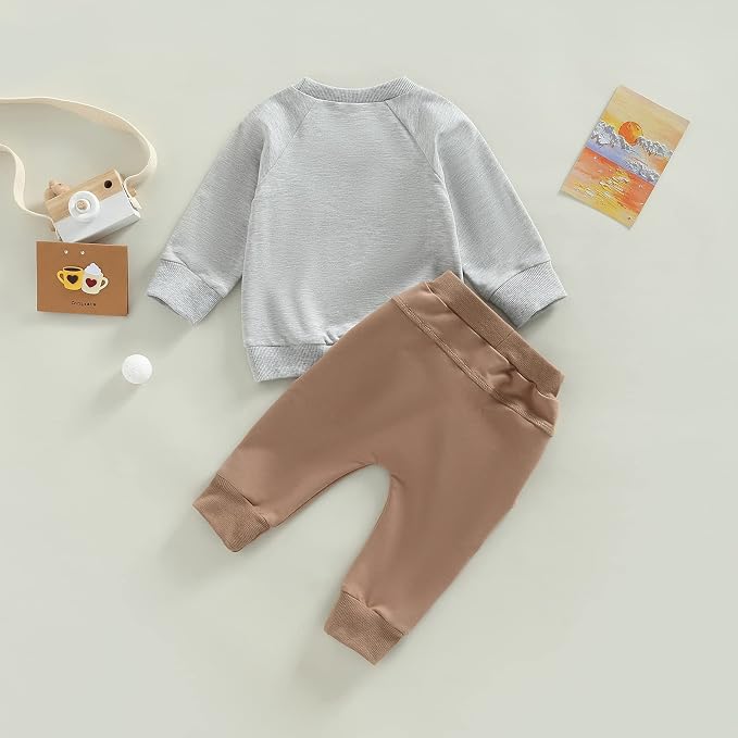 Toddler Baby Boy Clothes Solid Color Long Sleeve Crewneck Sweatshirt Top Casual - Image 7