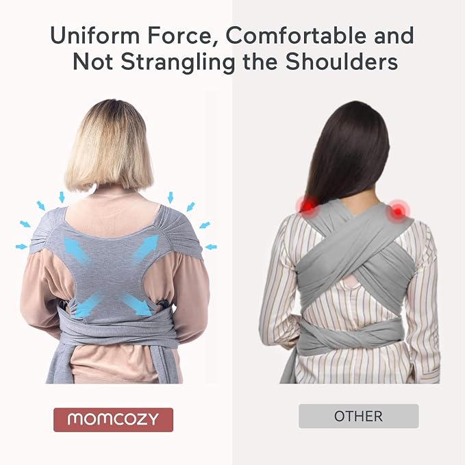 Momcozy Baby Wrap Carrier, Lightweight Hands Free Baby Sling, Adjustable Baby - Image 4