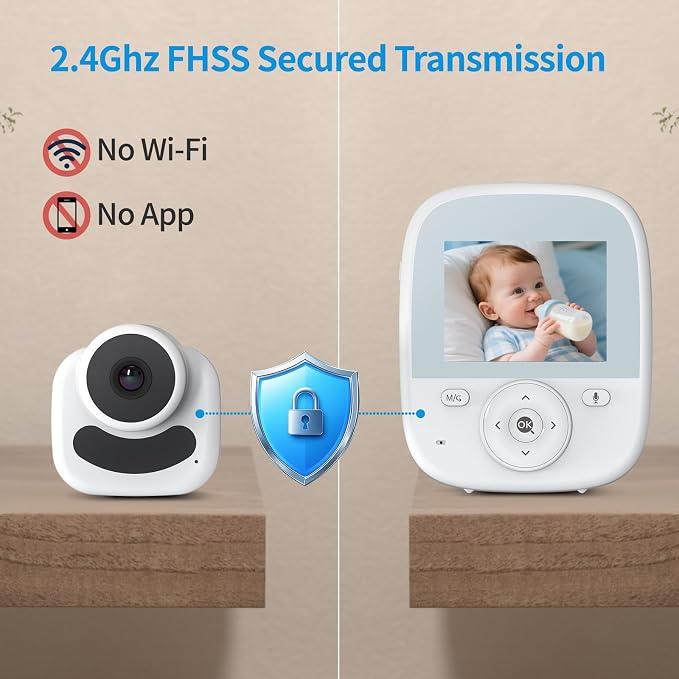 Baby Monitor with Camera and Audio, 2.8" Video Baby Monitor with Secure - Image 3