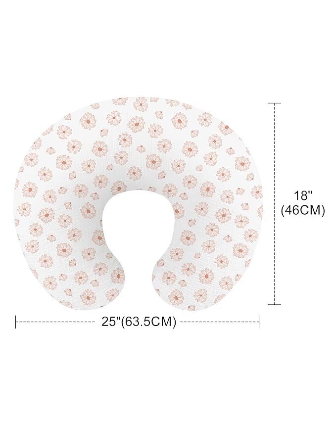 Nursing Pillow Covers 2 Pack, Muslin Nursing Cover - Image 2