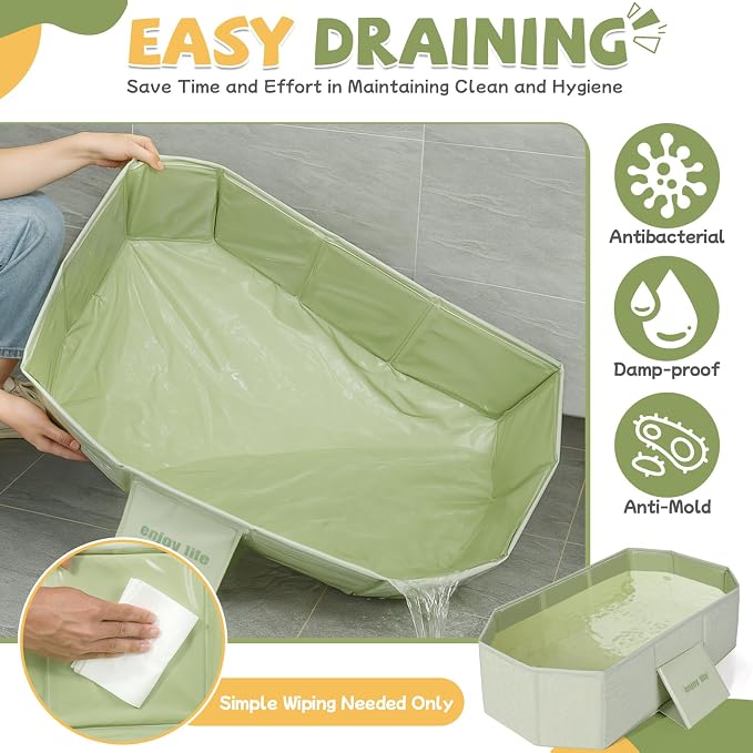 Orzbow Collapsible Baby Bathtub, Toddler Bathtub - Image 4