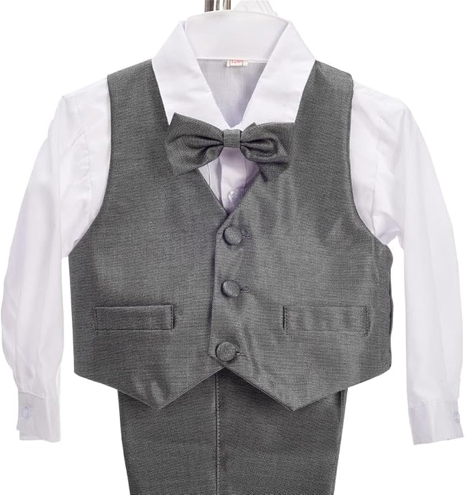 Dressy Daisy Baby Toddler Boy 5 Pcs Set Formal Tuxedo Suits No Tail Wedding - Image 6