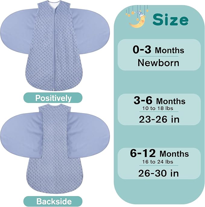 Fleece Newborn Sleep Sack Baby Swaddle, 3-Way Adjustable Wearable Blanket - Image 5