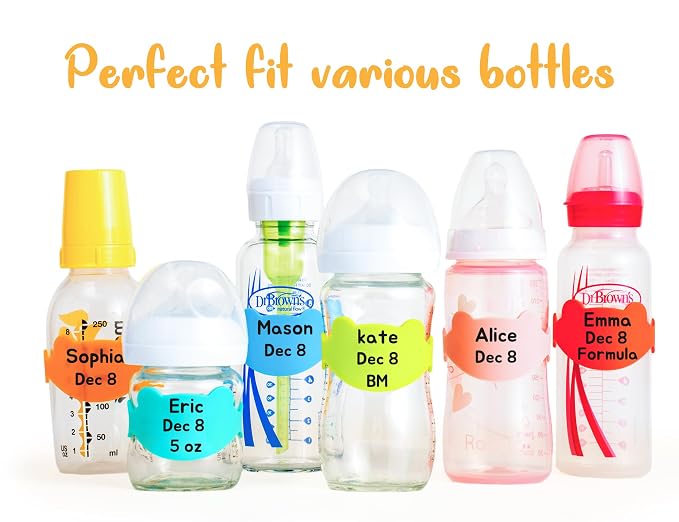 Silicone Baby Bottle Labels for Daycare, Write and Reusable Waterproof Daycare - Image 2