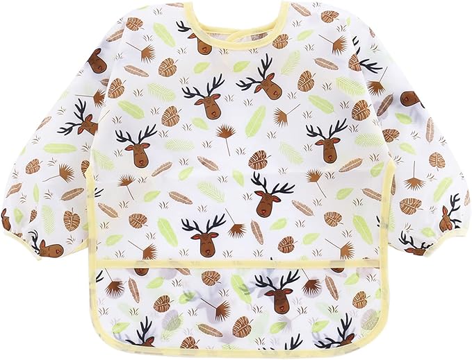 PandaEar 5 Pack Long Sleeve Bibs| Waterproof Full Bib - Image 4