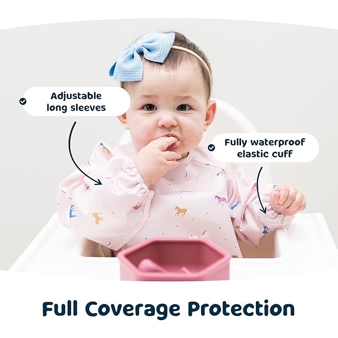 Tiny Twinkle Long Sleeve Bib for Babies & Toddlers – Waterproof Smock Bib for - Image 4