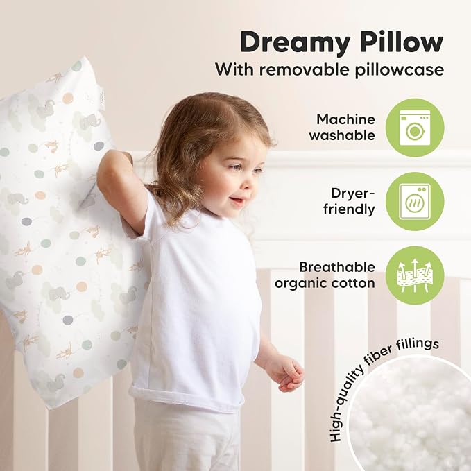 KeaBabies Toddler Pillow with Pillowcase, Jumbo 14X20 - Image 4
