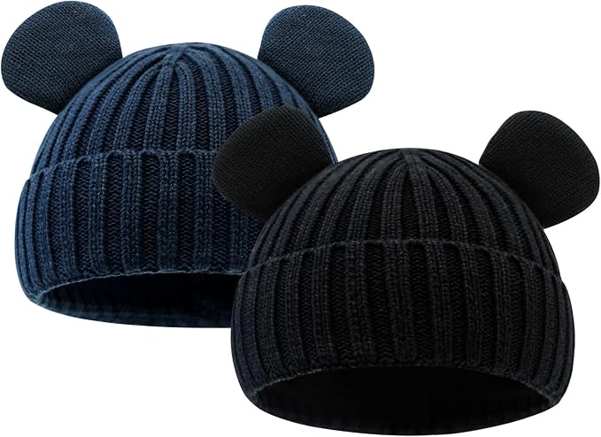 Toddler Boy Winter Beanie Baby Knit Hat Warm Girl Beanies Newborn Cute Hats by RUIKUNA