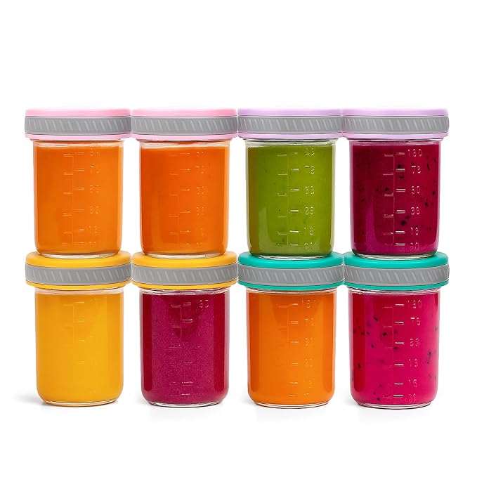 Glass Food Storage Jars with Lids – Baby Food, Breast Milk, Reusable Containers by Tronco