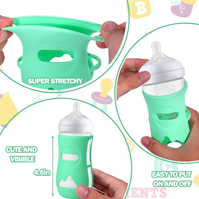 BUSOHA 4 Pack Silicone Sleeves for Avent Baby Bottles - Image 6