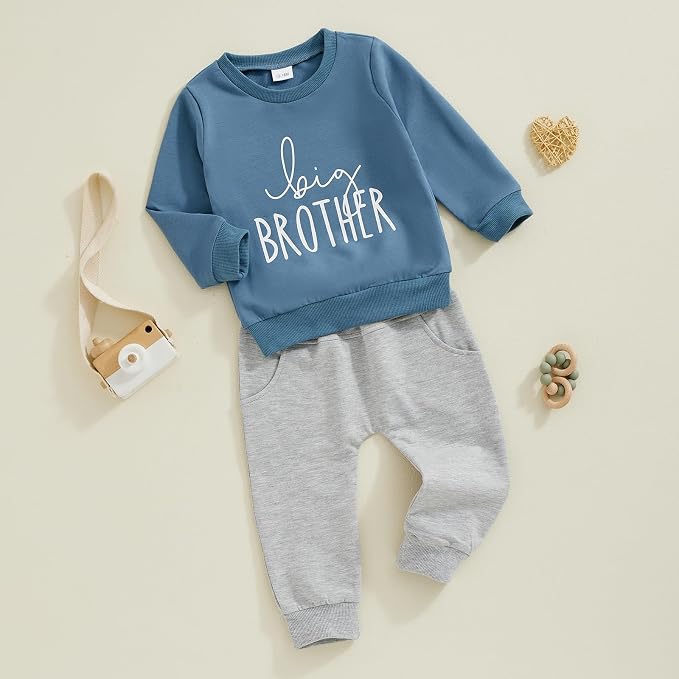 Toddler Baby Boy Fall Winter Outfit Long Sleeve Letter Print Sweatshirts and - Image 2