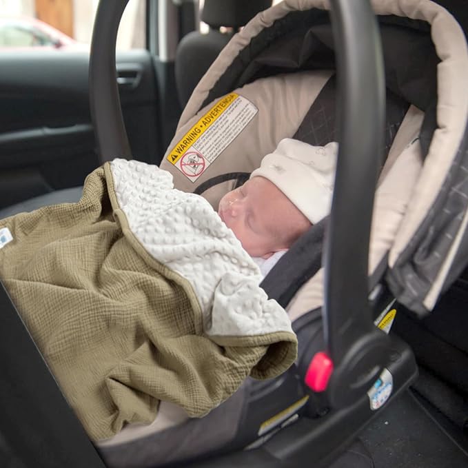 lulumoon Baby Blanket for Newborn Receiving: Minky Dot & Muslin Lightweight - Image 5