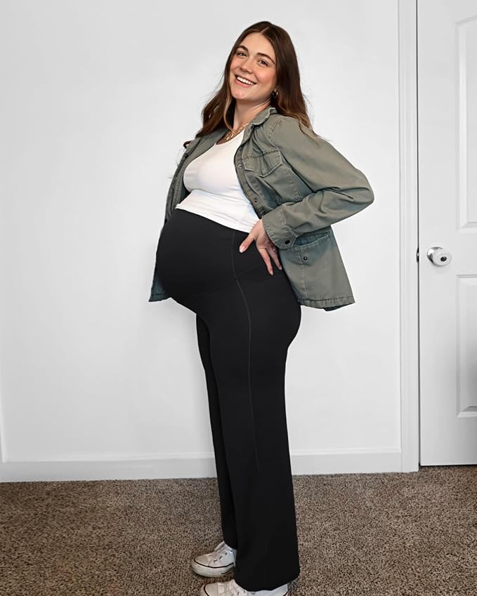 G4Free BareFeel Maternity Dress Yoga Pants Over The Belly Stretchy Work Slack - Image 6