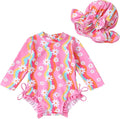 Infant Baby Girl Swimsuit One-Piece Long Sleeve Rash Guard by YOUNGERTREE