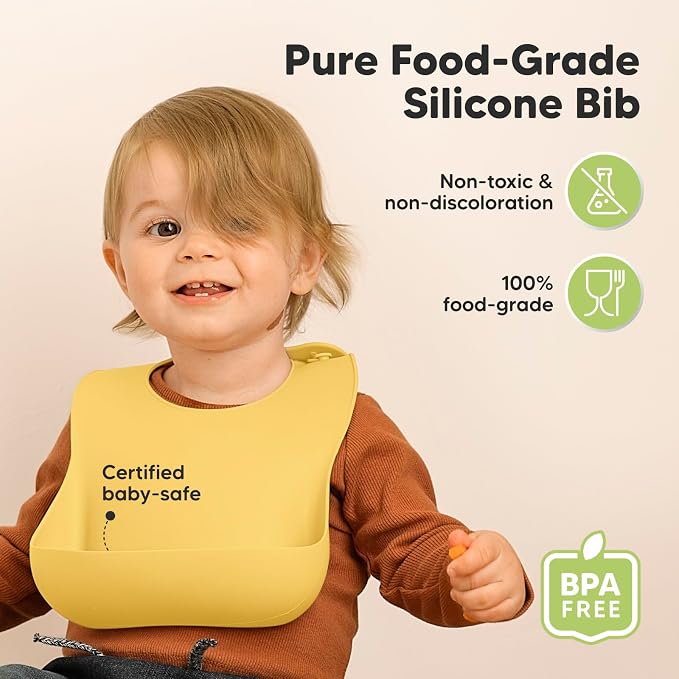 KeaBabies 2-Pack Silicone Baby Bibs - Image 2