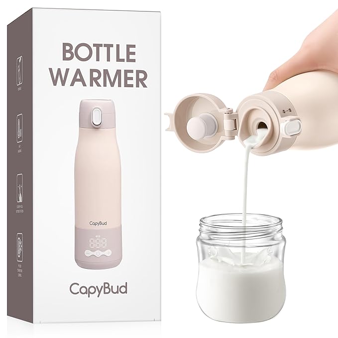 Portable Bottle Warmer for Travel, 12 Oz Milk Warmer for Breastmilk Formula by CapyBud